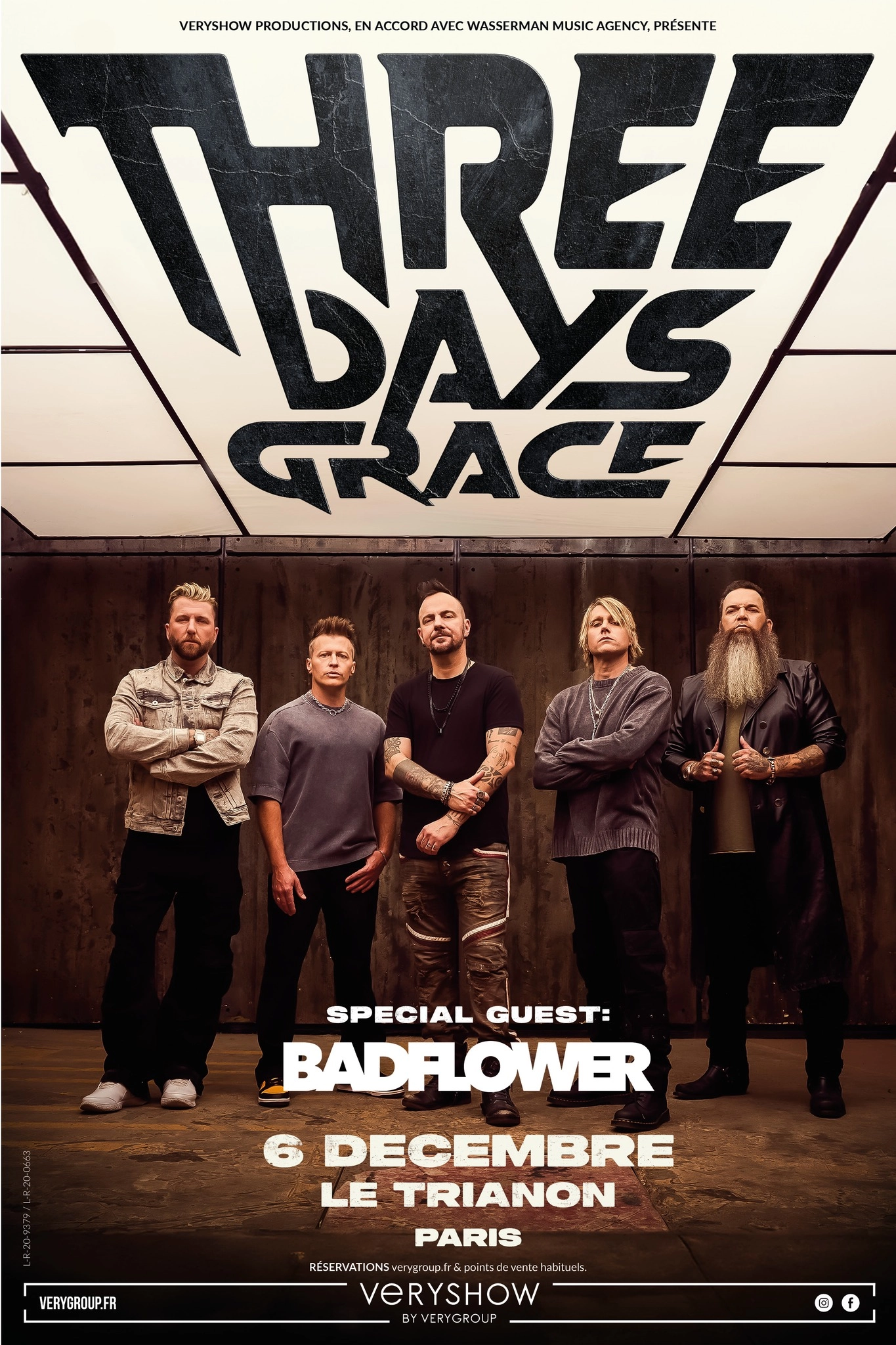 Billets Three Days Grace   (Le Trianon - Paris)